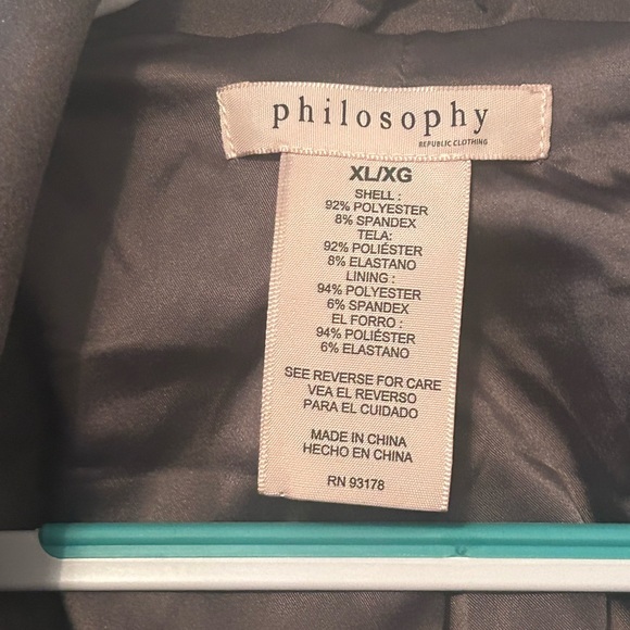 Philosophy Women Long Sleeve Suede Faux Leather Zip Up Moto Jacket Grey Size XL - Picture 2 of 3